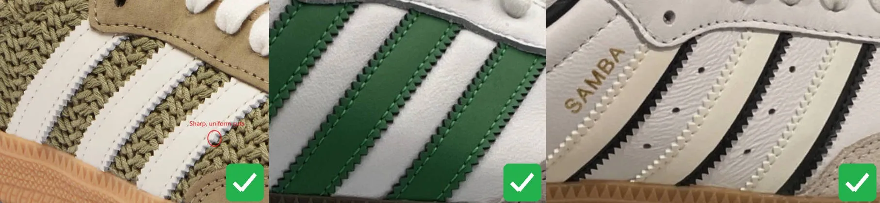 adidas samba serrated three stripes authentic