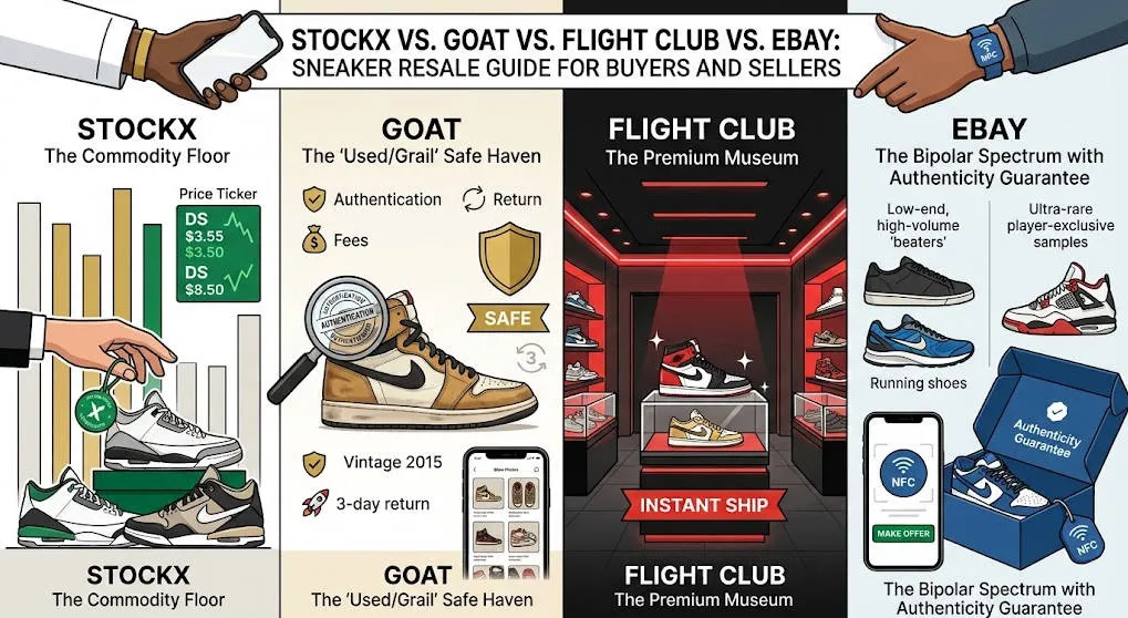 StockX vs. GOAT vs. Flight Club vs. eBay: The Ultimate 2026 Sneaker Resale Guide for Sellers & Buyers