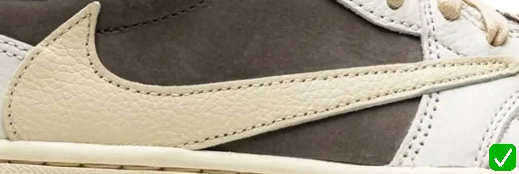 travis scott reverse mocha authentic swoosh tumbled leather stitching